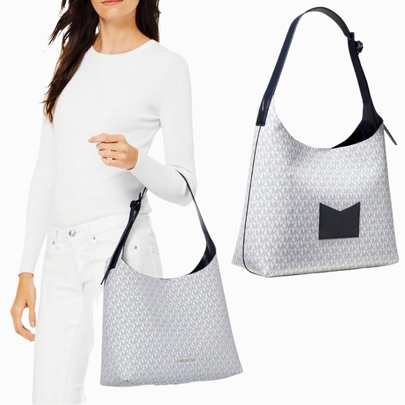 Michael Kors Handbags - FINAL❗❗RARE Michael Kors Junie Signature Hobo Bag